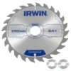 Irwin Cirkelzaagblad Ø190 Mm. Inclusief Reduceerringen Waardoor Geschikt Voor Asgat 16, 20 En 30 Mm, Vertanding 24T