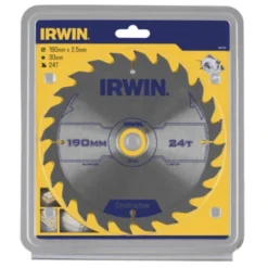 Irwin Cirkelzaagblad Ø190 Mm. Inclusief Reduceerringen Waardoor Geschikt Voor Asgat 16, 20 En 30 Mm, Vertanding 24T -Irwinga Winkel 123 800