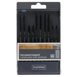 Gamma 10-delige Decoupeerzaagbladenset (8x Hout 1x Metaal 1x Laminaat)