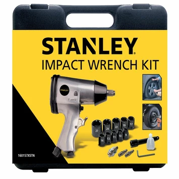 Stanley Pneumatische Slagmoersleutel + 16-delige Accessoireset 1 Stanley Pneumatische Slagmoersleutel + 16-delige Accessoireset